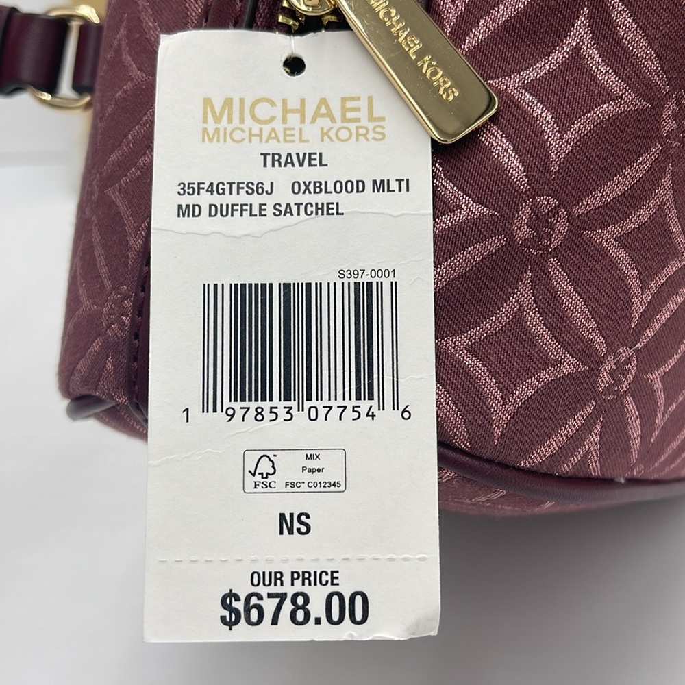 MICHAEL KORS JST TRAVEL MEDIUM DUFFLE SATCHEL SHOULDER CROSSBODY BAG MK … - Picture 9 of 16